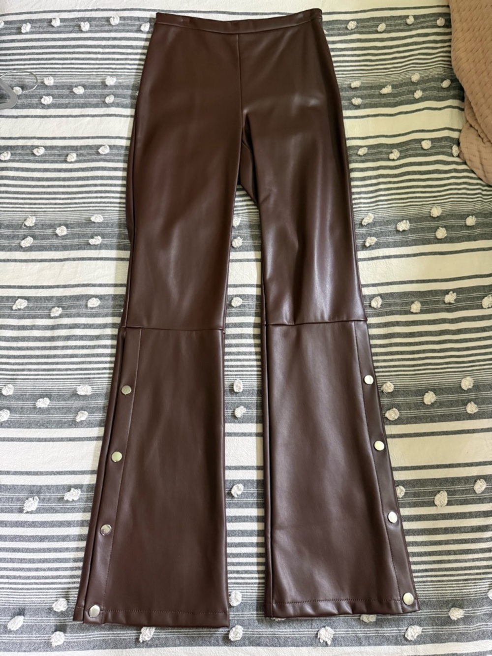 superdown Brown Faux Leather Paloma pants